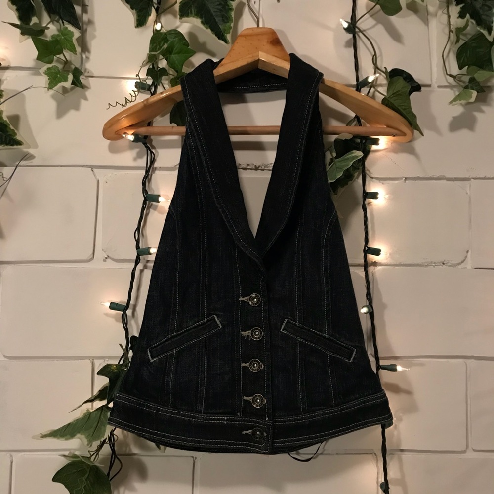 NWT Guess halter denim vest